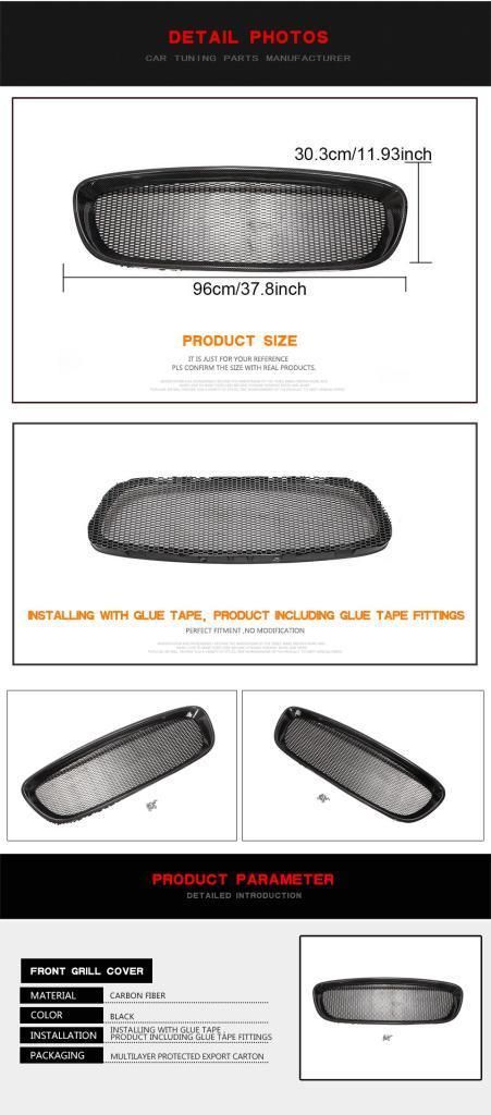 Carbon Fiber Front Bumper Grill for Jaguar F-Type 2013-2016