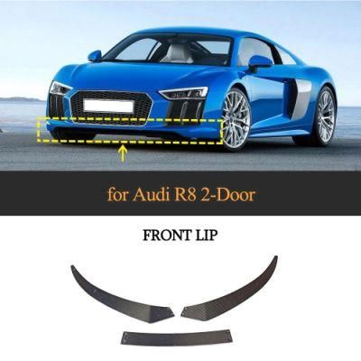 3PCS/Set R8 Carbon Fiber Front Lip for Audi R8 Coupe Convertible 2-Door 2016-2018