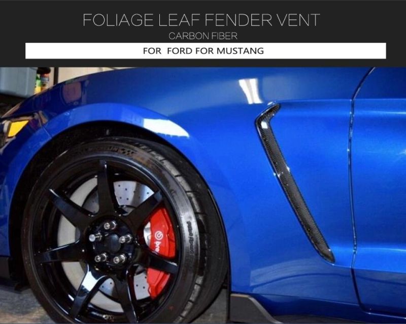 Carbon Fiber Front Side Foliage Leaf Fender Vent Air Outlet Lamp Trim Fit for Ford Mustang 2019-2020