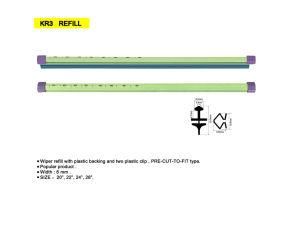 6.0mm Width Wiper Refill with Plastic Backing, Pre-Cut-to-Fit Type, Popular Refill for Cars, Trucks