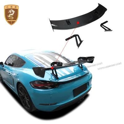 Gt4 Style Real Carbon Fiber Car Rear Tail Spoiler for Porsche Boxster 718 Universal Rear Trunk Spoiler Wing