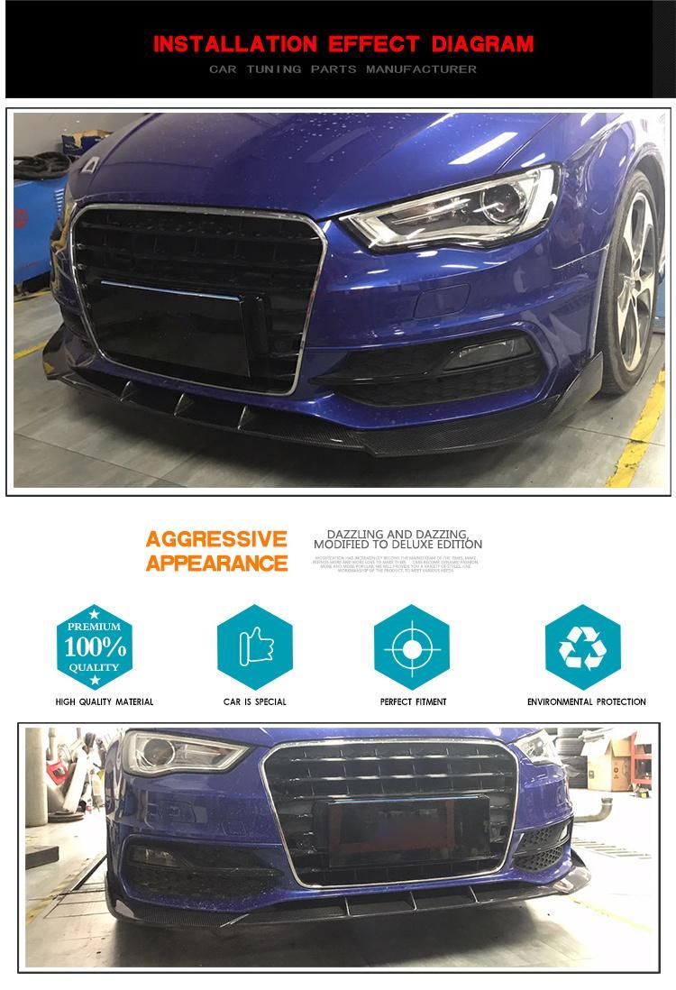 Carbon Fiber S3 Front Bumper Lip for Audi A3 S-Line S3 Hatchback 2014-2015