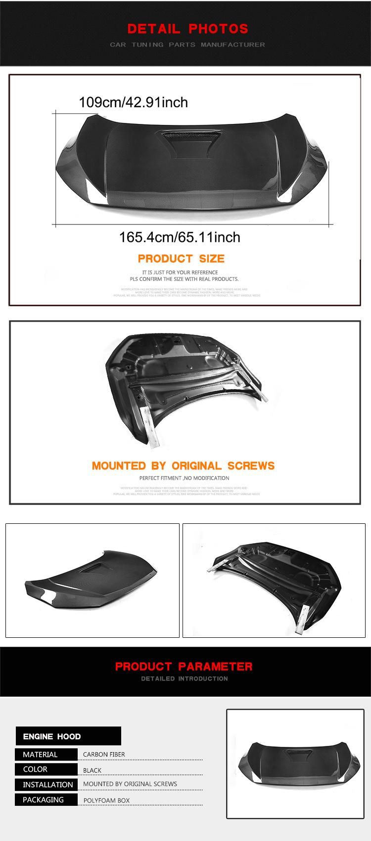 2016 Carbon Fiber Hood Car Bonnet for Honda Civic 10th 16-17