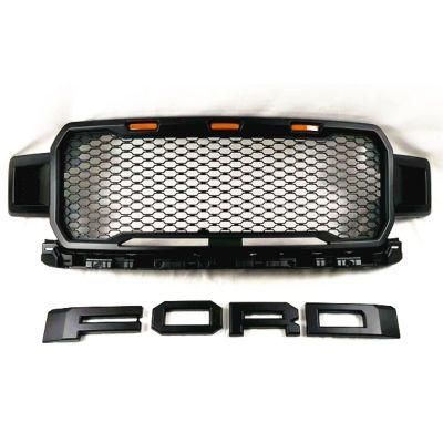 Front Grille ABS with Three Amber LED Fit for Ford F150 2018-2019