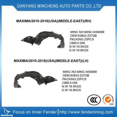 Auto Car Parts Fender Liner OEM 53876-52092 53875-52092 for Nissan