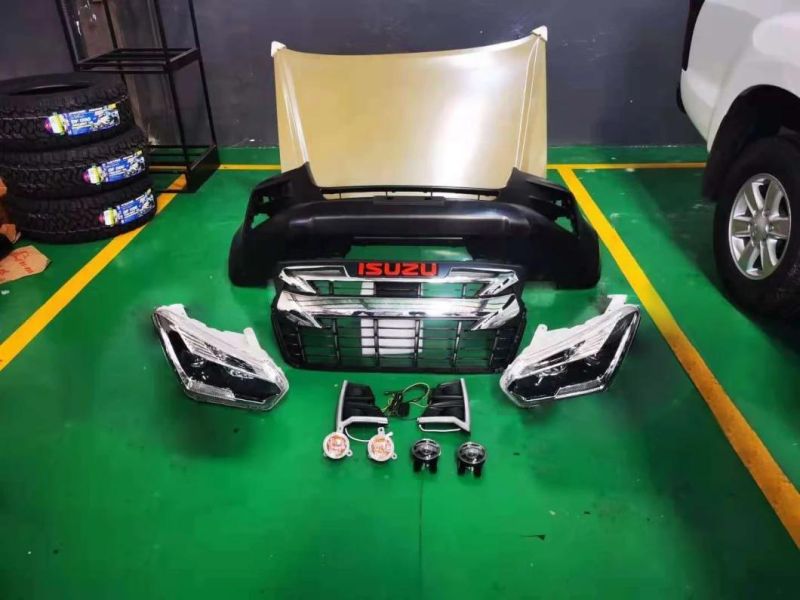 Car Front Rear Bumper Modified Facelift Wide Conversion Body Kit Bodykit for Isuzu D-Max 2012-2015 Change Upgrade to 2020 2021