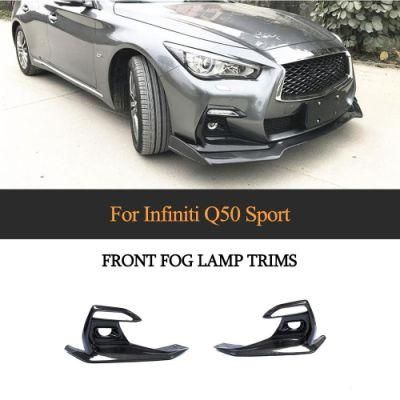 Carbon Fiber Fog Lamp Cover Trims for Infiniti Q50 Sport 2018-2019
