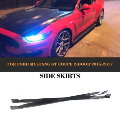 Carbon Fiber Car Side Skirts Extension for Ford Mustang Gt Coupe 2-Door 15-17 (fits: Mustang)