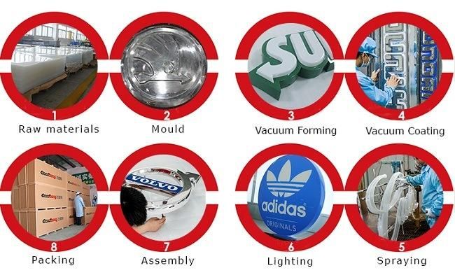 Customized Outdoor Plastic Chrome Auto Logo Signs