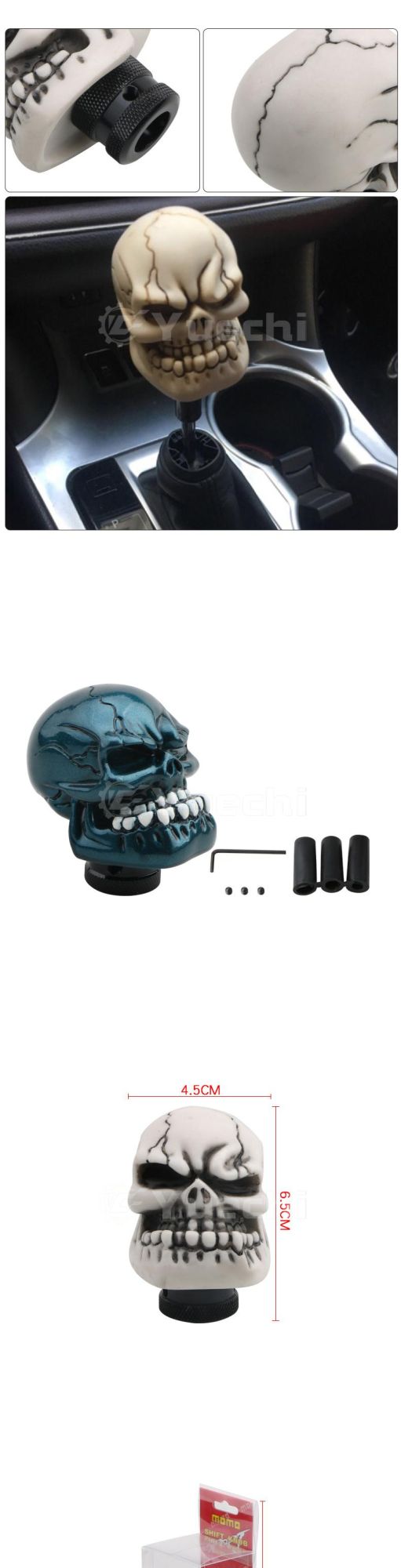 Mavota Red Green Black Skull Resin Rubber Jdm Auto Shift Knob