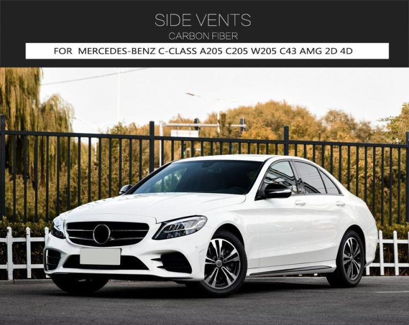 Carbon Fiber Front Bumper Side Air Vent for Mercedes-Benz C-Class A205 C205 W205 C43 Amg 2D 4D 2019-2020