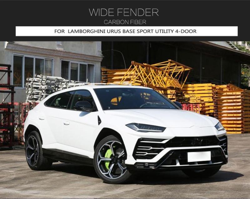 Pair Carbon Fiber Car Wheel Eyebrow Arch Trim Lips Fender Flares Protector for Lamborghini Urus Sport Utility 4-Door 2018-2021