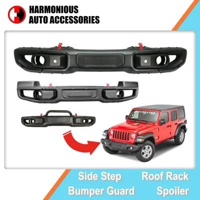 Auto Parts Steel Front Bumper Bar and Rear Bumper for Jeep Wrangler Jl 2019 Sahara Rubicon