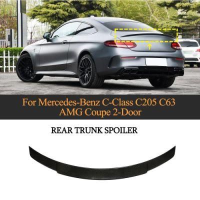 Carbon Fiber Rear Trunk Spoiler Splitter for Mercedes-Benz C-Class C205 C63 Amg Coupe 2-Door 2015-2019