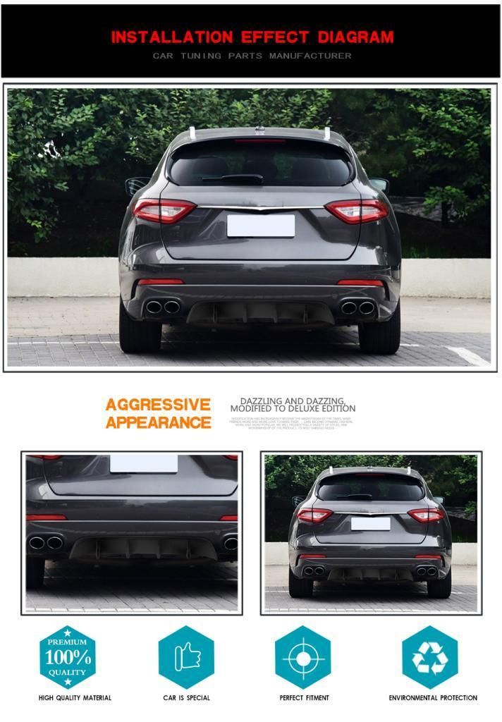 Carbon Fiber Rear Bumper Diffuser for Maserati Levante S Sport Utility 4-Door 2016-2017