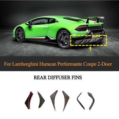 Carbon Fiber Rear Diffuser Fins for Lamborghini Huracan Performante Coupe 2-Door 2017-2019