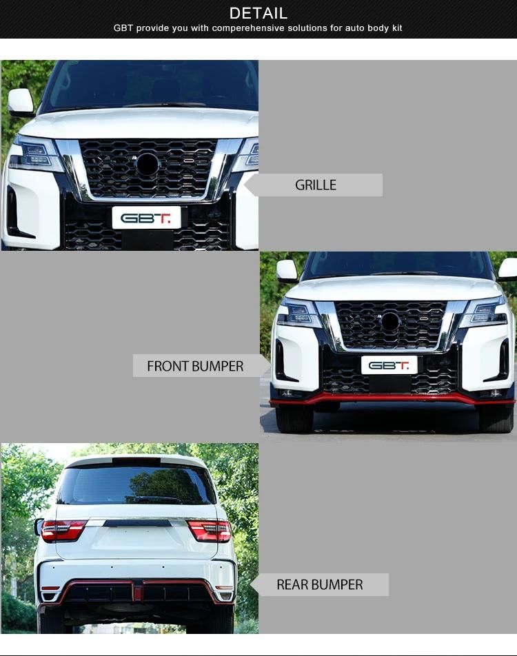 Gbt New Upgrade 2022 Car Accessories Parts PP Side Bar Grille Auto Front Rear Bumpers Body Kit for Nissan Patrol Y62 Nismo Model