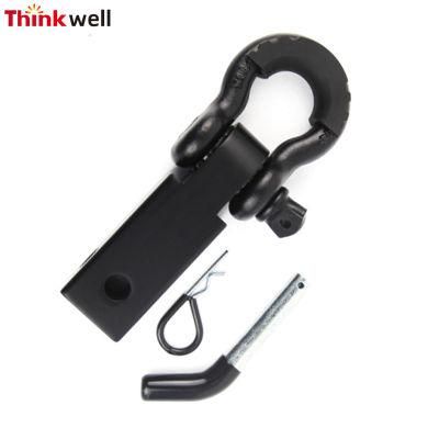 Solid Shank D-Ring Receiver Hitch with Shackle Isolator for Towing
