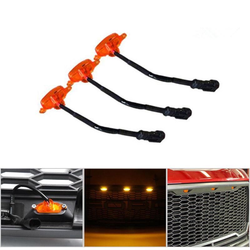 Amber Lens Raptor Style Amber LED Grille Lights Fit for Toyota Tacoma Ford F150 RAM1500