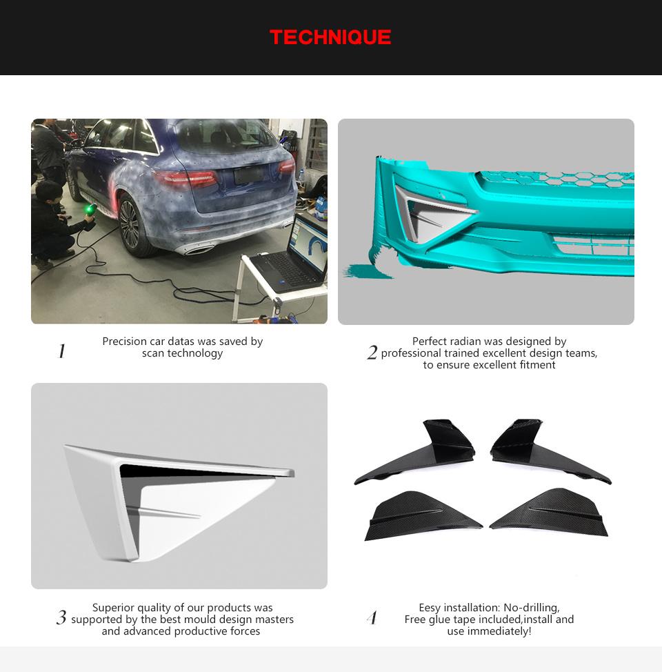 Carbon Fiber Fog Lamp Air Intake Duct Vent Cover for Ford Mustang Gt Coupe 2-Door 2018-2019
