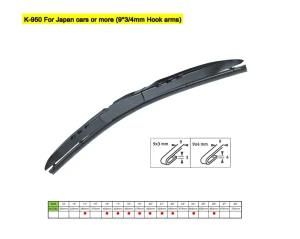 K-950 Wiper Blade for Japan Cars or More (9*3/4mm Hook arms)