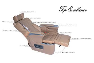 Electric Leg Support USB Charger Luxury Leather Van Seats for Conversion RV Limousine Van Minibus Motorhome Camper Van