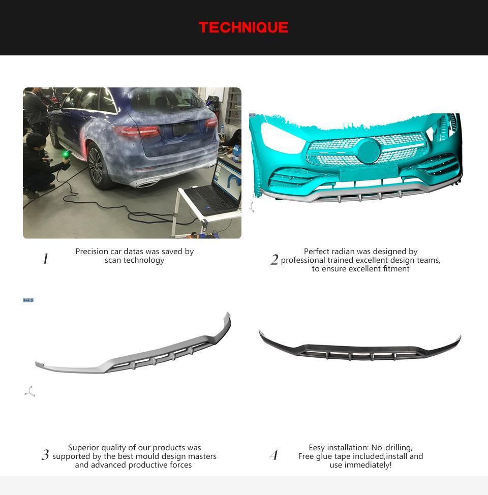 Carbon Fiber Front Lip for Mercedes Benz X253 Glc300 Glc350e Sport Utility 4-Door 2020-2021