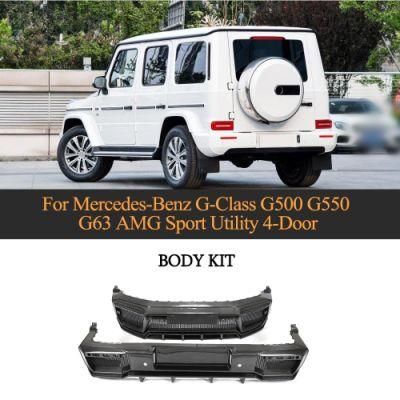 Dry Carbon Fiber Car Front Rear Bumper Body Kits for Benz Mercedes G Class W464 G500 G550 G55 G63 Amg 2019-2020