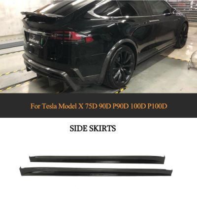 Carbon Fiber Car Side Skirts for Tesla Model X P90 75D P100 2016-2018