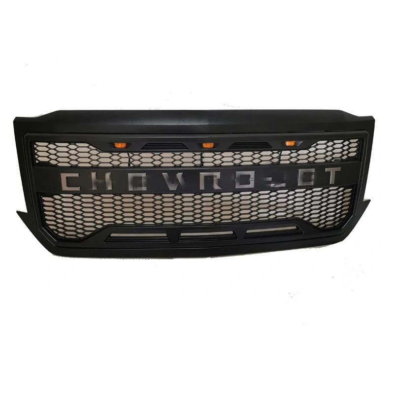 Black Front Grille for Chevrolet Silverado 1500 2016-2018 with LED Amber Lights