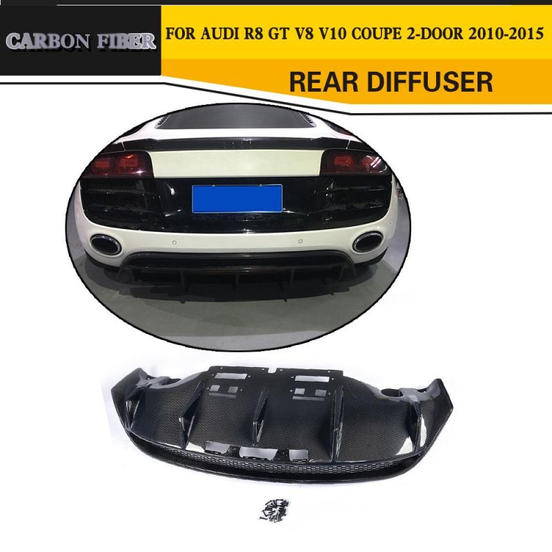 Carbon Fiber Rear Bumper Diffuser for Audi R8 Gt V8 V10 Coupe 2-Door 2010-2015