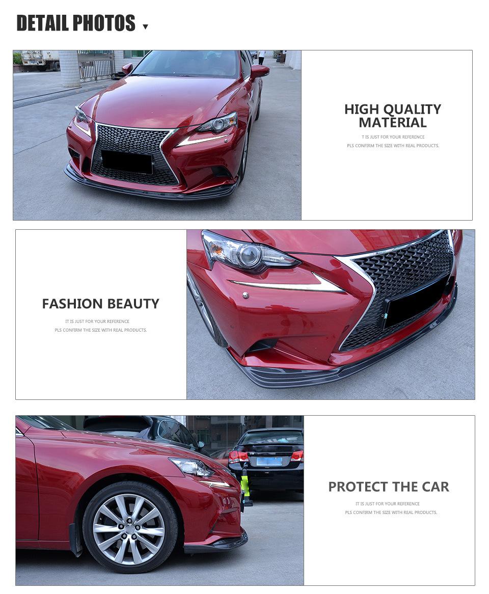 Carbon Fiber Front Lip Spoiler Splitter for Lexus Is F Sport Sedan 4-Door 2013-2015 Front Bumper Lip