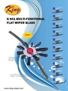 Multifunction Flat Wiper Blades, with 10 Adapters, Can Replace 95% of The OE Wipers, Clear View