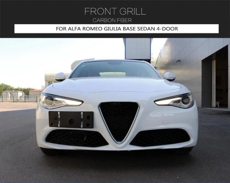 Carbon Fiber Front Grille Cover Trim for Alfa Romeo Giulia 4-Door 2015-2018