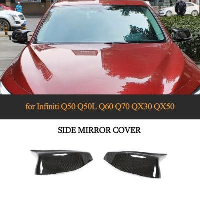 Carbon Fiber Replacement Rearview Mirror Covers Caps Shell for Infiniti Q50 Q50s 2013 - 2019