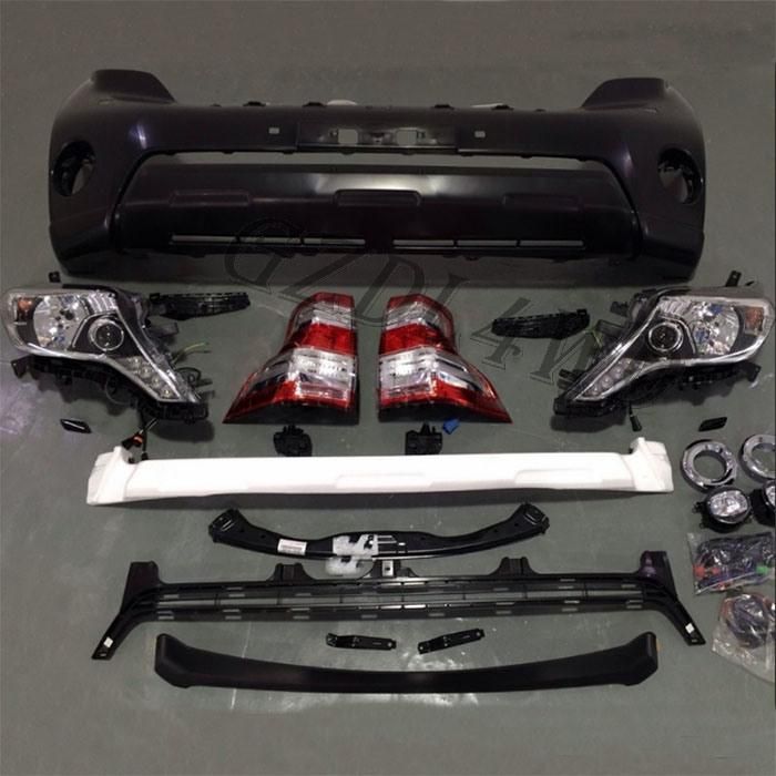 for Toyota Land Cruiser Prado 2008-2013 Upgrade to 2014-2017 Facelift Bumper Kit