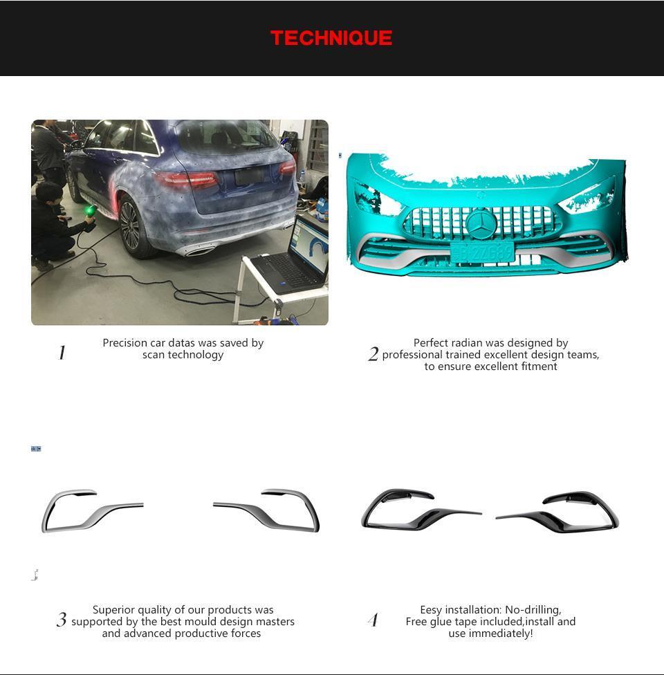 Carbon Fiber Front Bumper Vents Trims for Benz Mercedes Amg Gt50 Gt53 2019-2020
