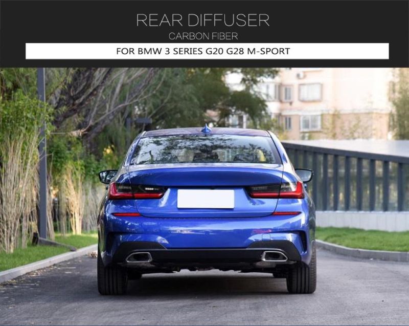 Carbon Fiber Rear Bumper Diffuser for BMW 3 Series G20 G28 M-Sport 2020