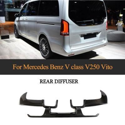 for Mercedes-Benz V Class W447 V250 Vito Rear Bumper Diffuser Spoiler Splitters Carbon Fiber Bumper Guard Cover Splitters