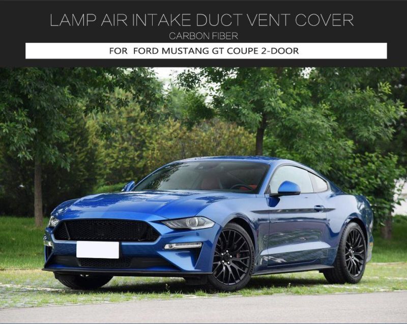 Carbon Fiber Fog Lamp Air Intake Duct Vent Cover for Ford Mustang Gt Coupe 2-Door 2018-2019