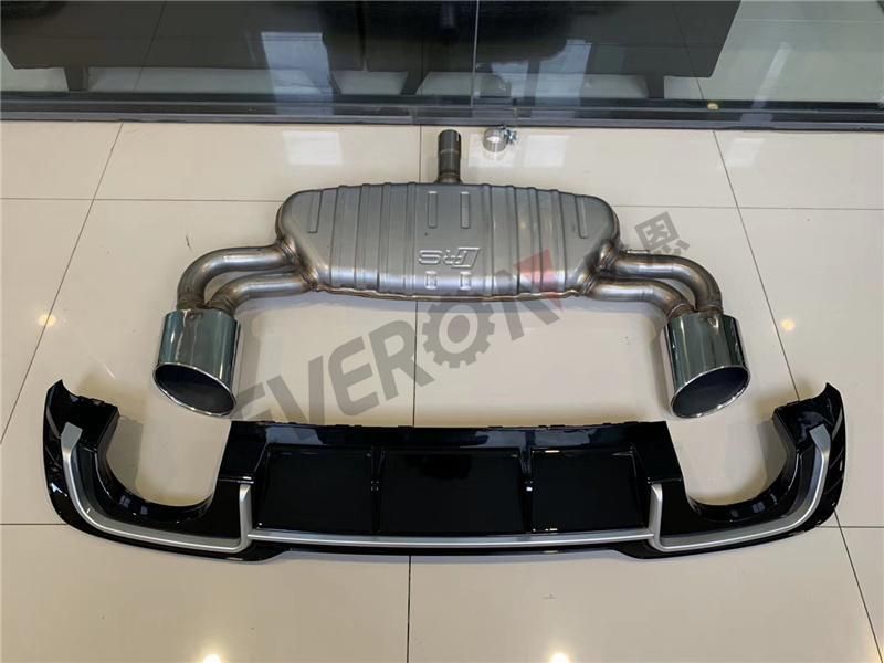 RS3 Style Rear Bumper Diffuser with Exhaust Pipe for Audi 2017 A3 Sedan Hatchback Sport
