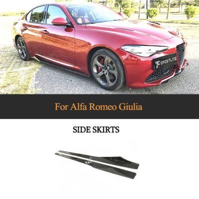 Carbon Fiber Car Side Skirts Bodykit Bumper Side Skirt Cover Fits for Alfa Romeo Giulia Standard and Sport 2017-2020