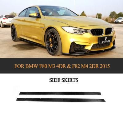 Carbon Fiber F80 F82 Side Skirts for BMW 4 Series M3 M4 14-19