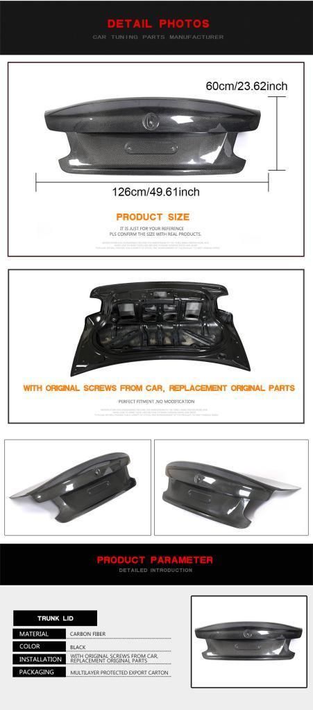 Carbon Fiber Rear Trunk Lid for BMW 2 Series F22 F87 M2 Coupe 2-Door 2014-2018