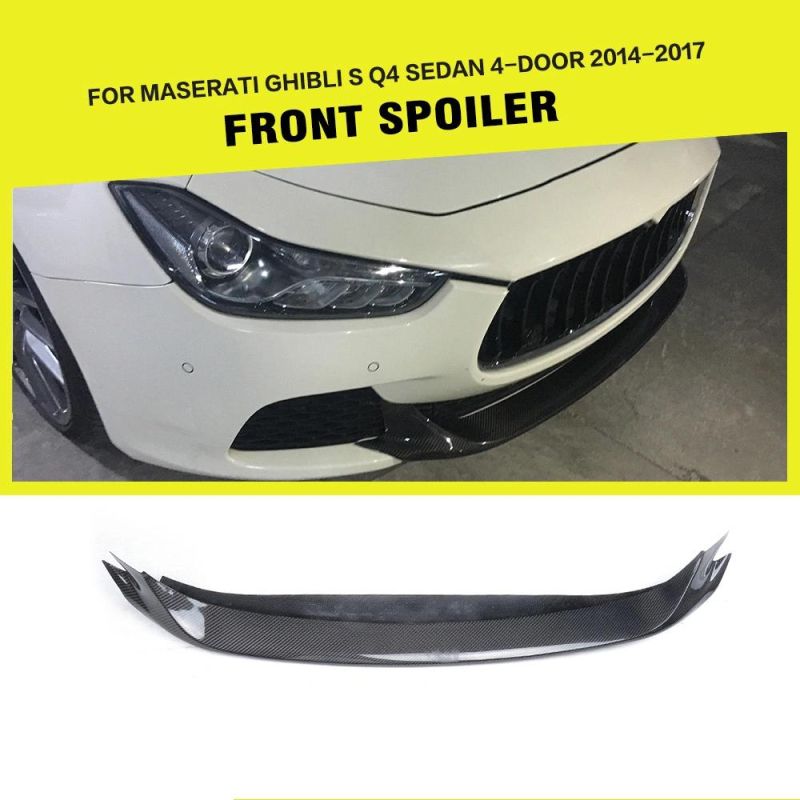 Carbon Fiber Front Bumper Lip Spoiler for for Maserati Ghibli S Q4 Sedan 4-Door 2014-2017