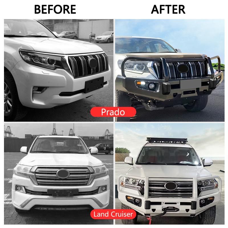 with Skid Plate 4X4 Pickup Truck Steel Front Bumper Guard Bull Bar for Toyota Landcruiser Land Cruiser LC200 200 Prado 2020 2021