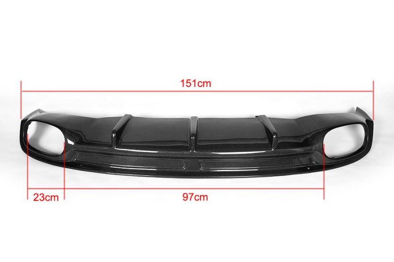 Carbon Fiber Rear Diffuser Lip Dual Pipes Dual Outlet Fit for Audi A7 Sline Bumper