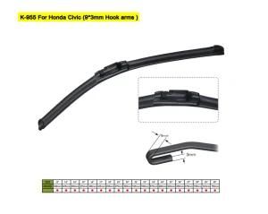 K-955 Flat Wiper Blade for Honda Civic (9*3mm Hook arms)