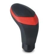 Euro Design Black+Red Leather Car Shift Knob