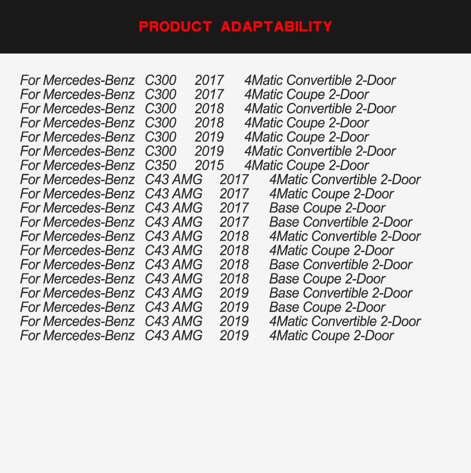 Carbon Fiber Rear Bumper Splitters for Mercedes-Benz C Class W205 Sport C43 Amg Coupe Sedan 2015-2019
